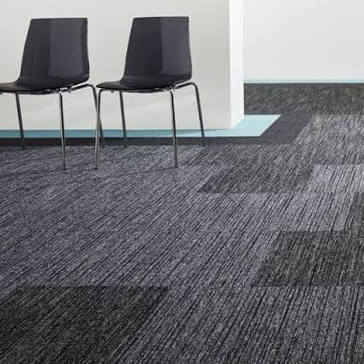 Carpet tile flooring in a modern reception seating area